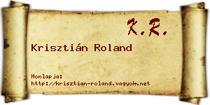 Krisztián Roland névjegykártya